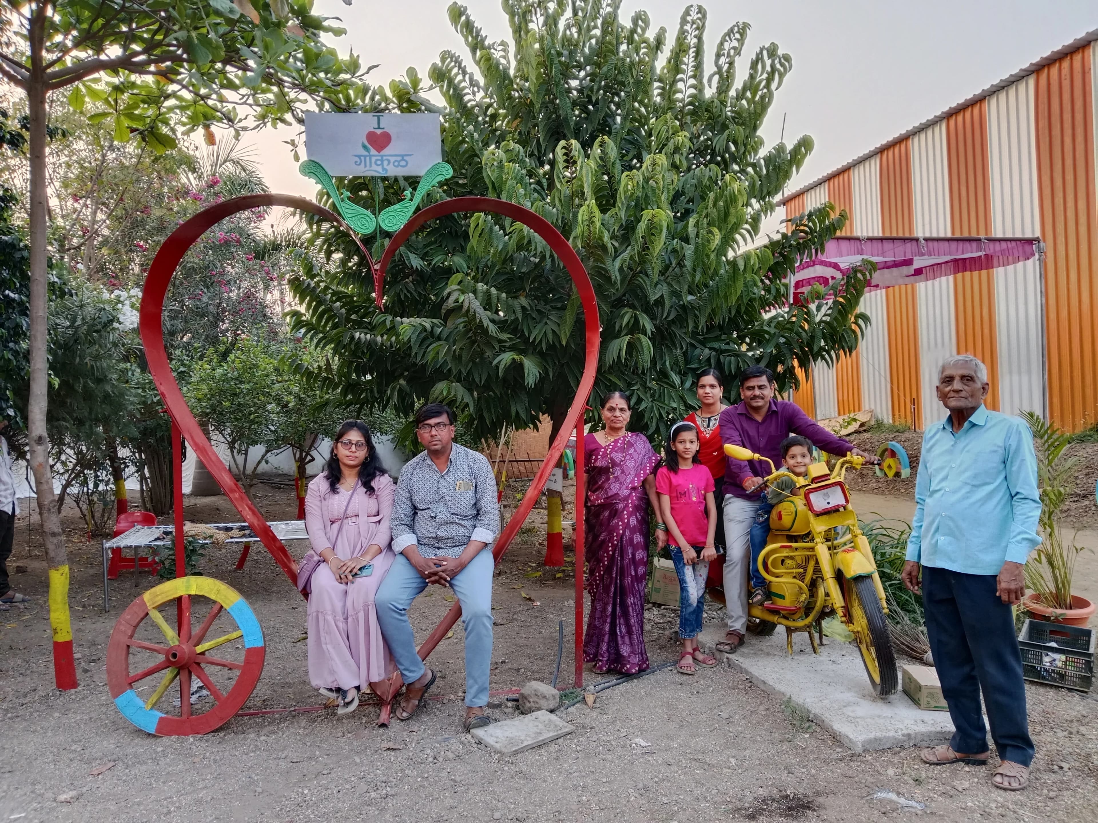 Family Photo at the Farm House with Family and Friends